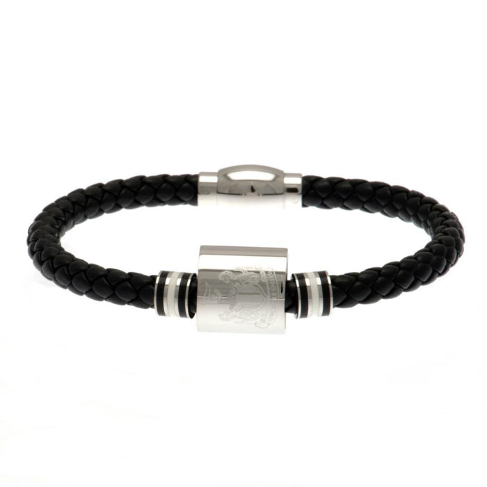 Newcastle United FC Colour Ring Leather Bracelet