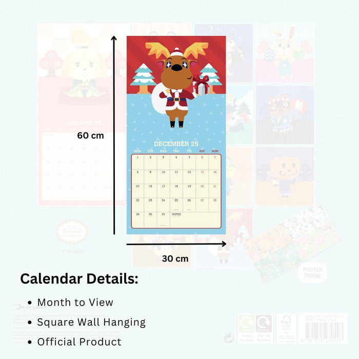 Animal Crossing Square Calendar 2025