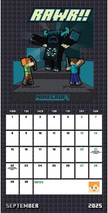 Minecraft Square Calendar 2025