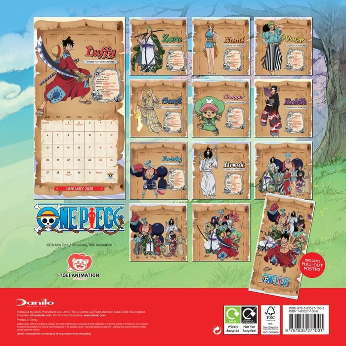 One Piece Square Calendar 2025