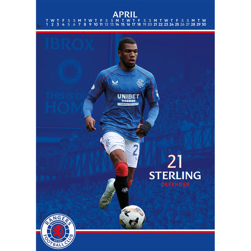 Rangers FC A3 Calendar 2025