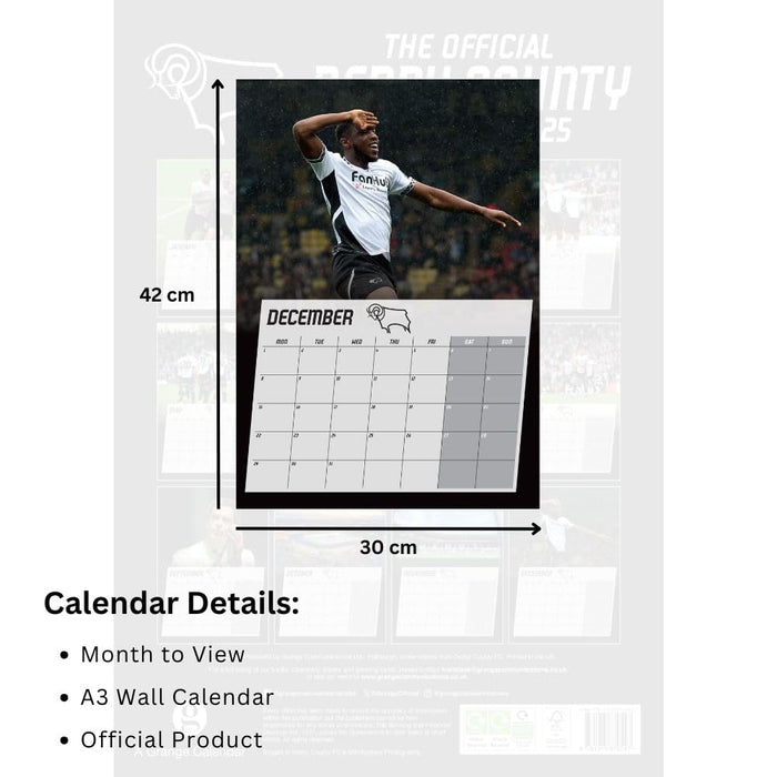 Derby County FC A3 Calendar 2025