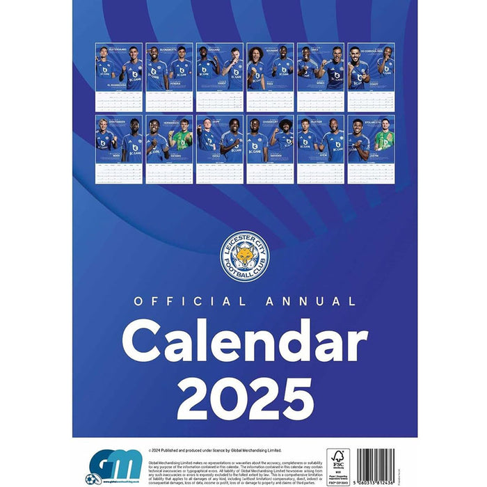 Leicester City FC A3 Calendar 2025