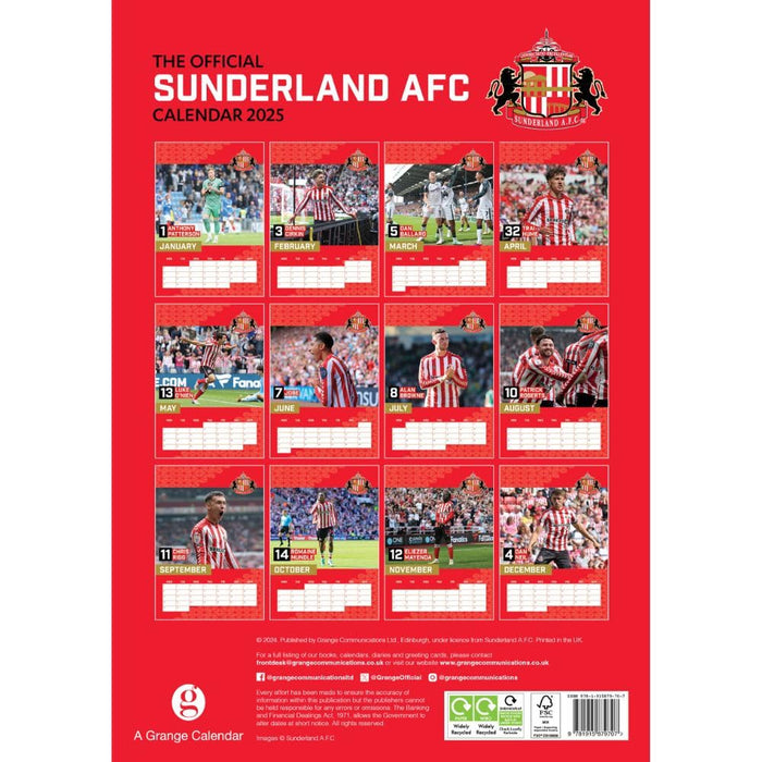 Sunderland AFC A3 Calendar 2025