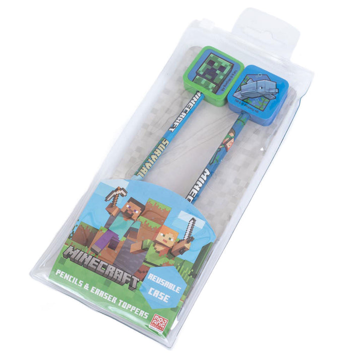 Minecraft 2pk Pencil & Topper Set