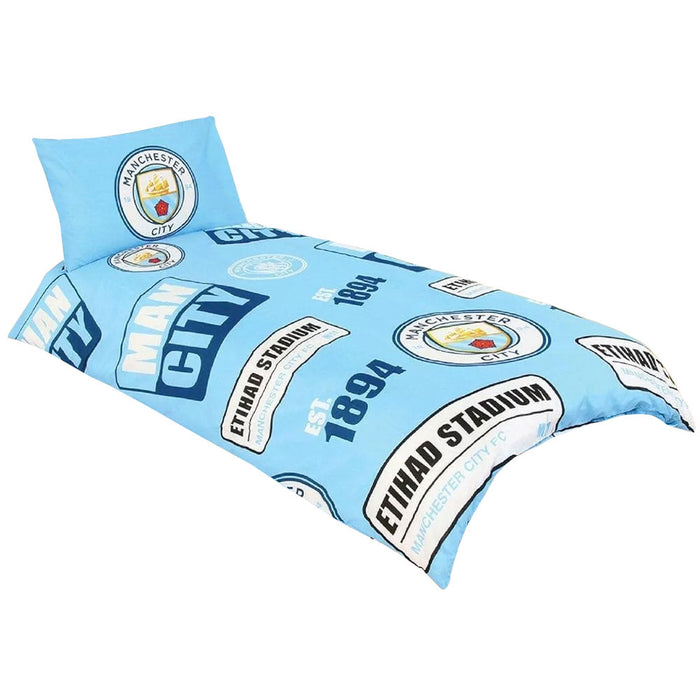 Manchester City FC Patch Single Duvet Set