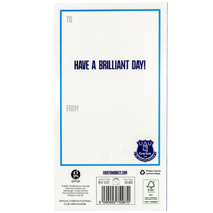 Everton FC Crest Birthday Card - Excellent Pick