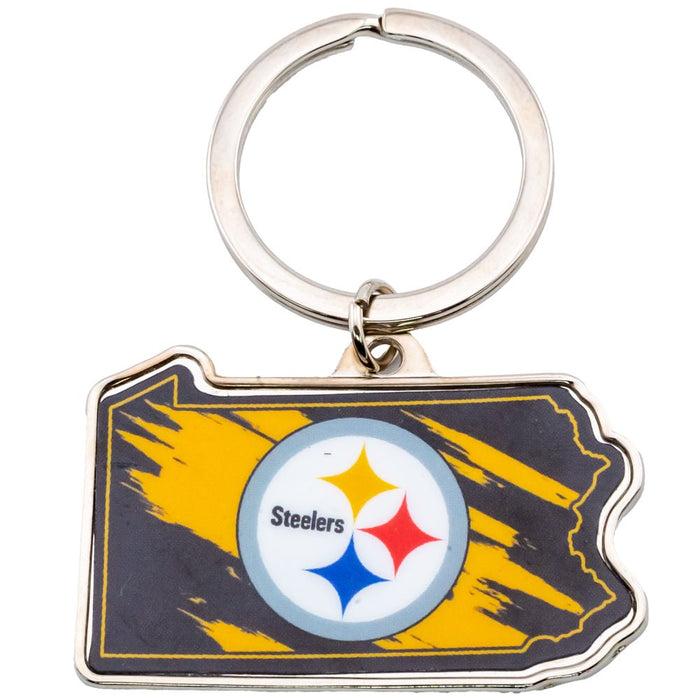 Pittsburgh Steelers State Shape Keyring - Excellent Pick