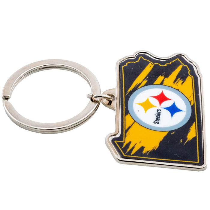 Pittsburgh Steelers State Shape Keyring - Excellent Pick