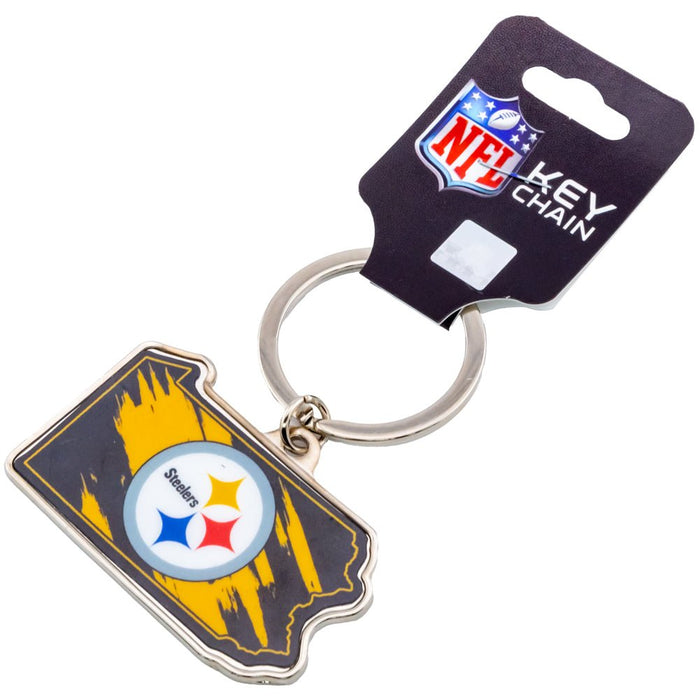 Pittsburgh Steelers State Shape Keyring - Excellent Pick