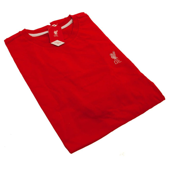 Liverpool FC Embroidered T Shirt Mens Red Large - Excellent Pick