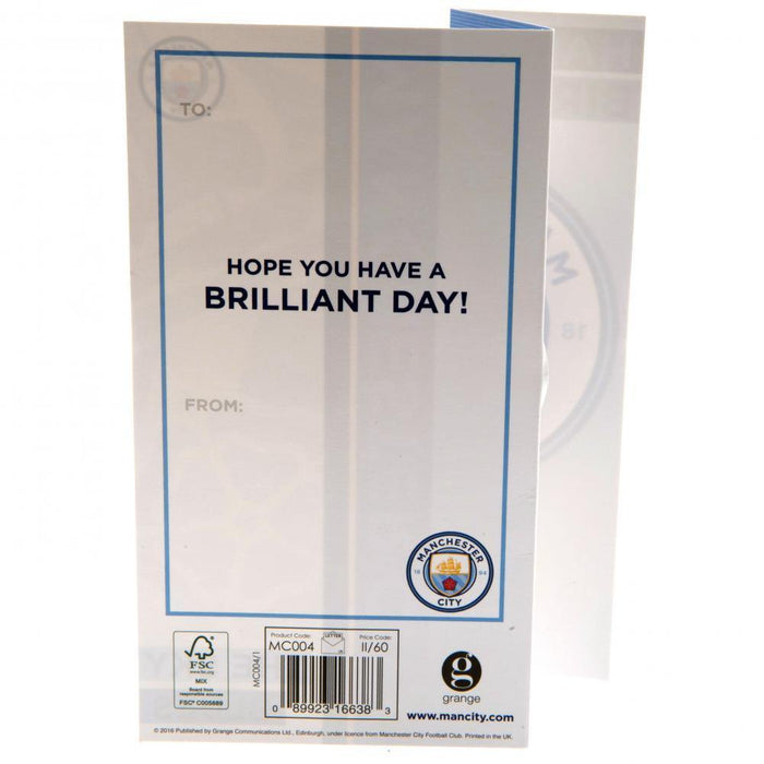 Manchester City FC Birthday Card - Excellent Pick