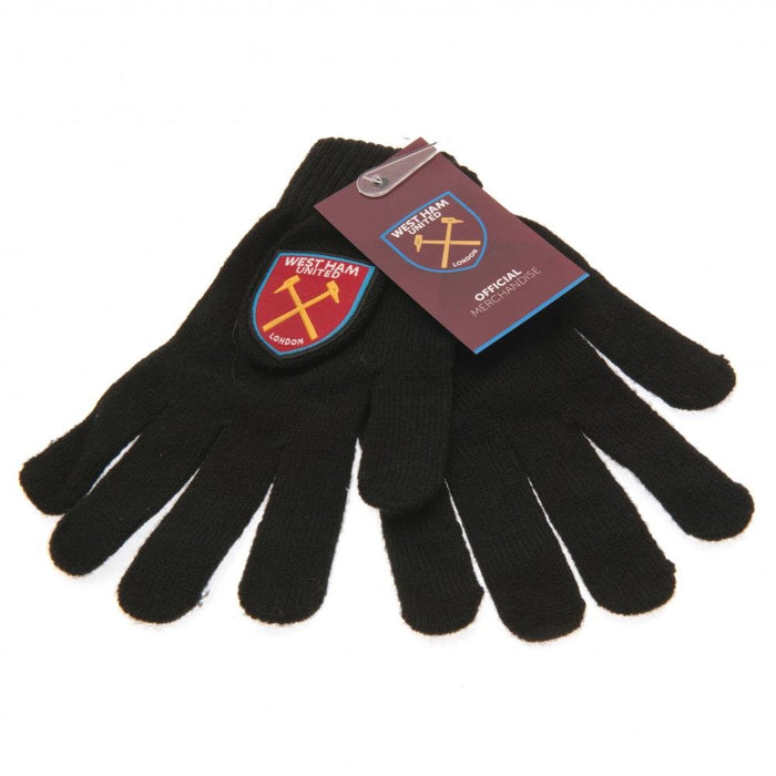 West Ham United Fc Knitted Gloves Junior - Excellent Pick