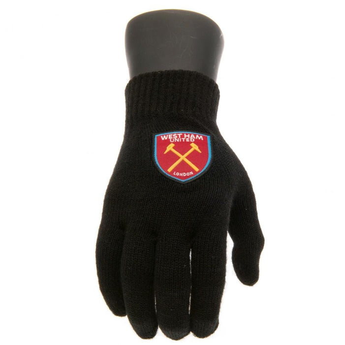 West Ham United Fc Knitted Gloves Junior - Excellent Pick